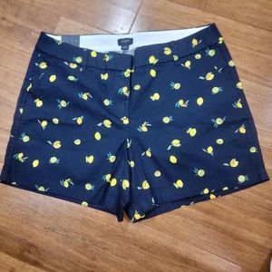 NWT J. Crew Classic Cotton 5" Lemon Print Shorts size 10